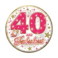Age 40 Female Small Badges 6ct (5.5cm)
