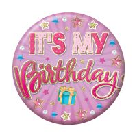 It's my Birthday Today Female Small Badges 6ct (5.5cm)