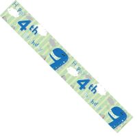 Male 4th Birthday Banner (Pack of 6)