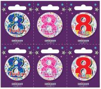 Age 8 Small Badges (5.5cm)