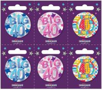 Age 40 Small Badges (5.5cm)