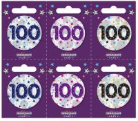 Age 100 Small Badges (5.5cm)