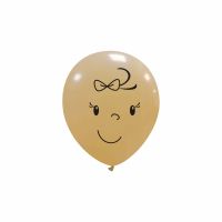 Baby Girl Face 5" Superior Latex Balloons 100Ct