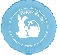 Easter Bunny Baby Blue 18" Foil Balloon (UNPACKAGED)