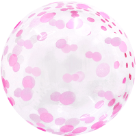 Pink Confetti 18" Bubble Balloon (Single Package)