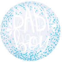 Baby Boy Blue Confetti 20" Bubble Balloon (Single Package)