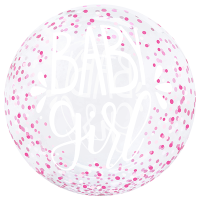 Baby Girl Pink Confetti 20" Bubble Balloon (Single Package)
