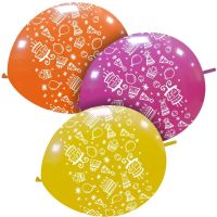 Birthday Presents 12" Linking Cattex Latex Balloons 25Ct