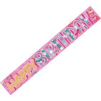 Happy Birthday Female Juvenile Banner (pack of 6)