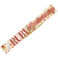 Happy Ruby 40th Anniversary Banner (Pack of 6)