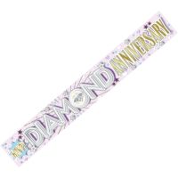 Happy Diamond Anniversary Banner (Pack of 6)