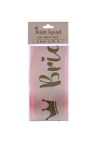 Bride Squad Satin Sash Pink With Gold Text 1Ct