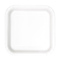 Bright White 9'' Square Plates - 16 CT.
