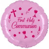 Chalice First Communion Pink 18" Foil Balloon UNPACKAGED