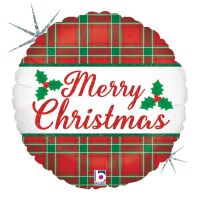 Christmas Plaid 18" Foil Balloon