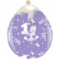 1st Birthday Rocking Horse 18"  Clear Stuffing Balloon 10ct