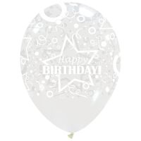 Star Happy Birthday Clear 12" Latex 50ct