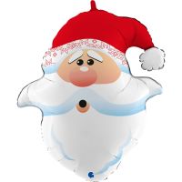 Christmas Curious Santa Head 26" Foil Balloon