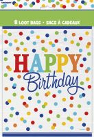 Rainbow Polka Dot Loot bags 8ct