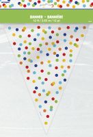 Rainbow Polka Dot Flag Banner 1ct