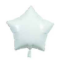White - Star Shape - 18" foil balloon (Pack of 12, Flat)