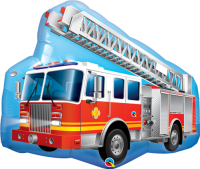 Fire Engine 36" Supershape Foil Balloon UNPACKAGED