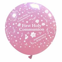 First Holy Communion 32" Pink Giant Latex Balloon