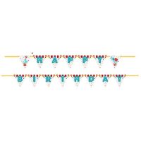 Circus Carnival Happy Birthday Flag Banner 1ct