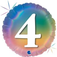 4 Colourful Rainbow 18" Foil Balloon