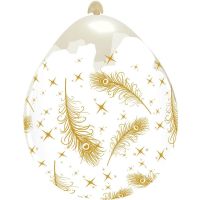 Gold Feathers on Clear 18" Stuffing Balloons 10Ct