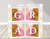 GRAD Transparent Balloon Boxes 30x30x30cm