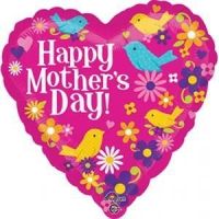 Happy Mother's Day Heart 18" Foil Balloon UNPACKAGED
