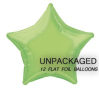 Lime Green - Star Shape 18" foil balloon (Pack of 12, Flat)