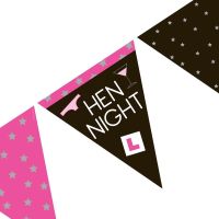 Hen Party Flag Bunting metallic Print