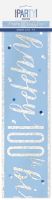 Blue/Silver Glitz Age 100 Happy Birthday Foil Banner 9ft