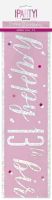 Pink/Silver Glitz Age 13 Happy Birthday Foil Banner 9ft