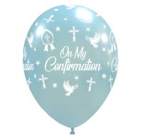 Crozier 12" 'On My Confirmation' Sky Blue Metallic Latex 50ct