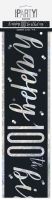 Black/Silver Glitz Age 100 Happy Birthday Foil Banner 9ft