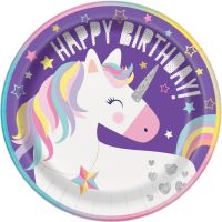 Unicorn Party 9" Plates 8ct