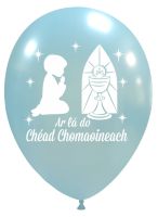 Irish 12" Communion Boy Sky Blue Metallic Latex 25ct