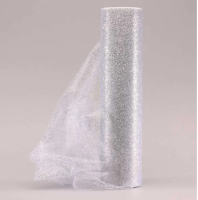 12" Silver Glitter Tulle (30cm x 23m)