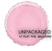 Pastel Pink - Round Shape - 18" foil balloon (Pack of 12, Flat)