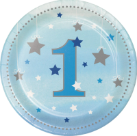 One Little Star Boy 1st Birthday 7" Paper Plates 8ct