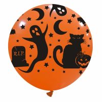 Cat & Ghost 32" Halloween Latex Balloon 1ct. 