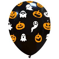 Pumpkins and Ghosts 12" Halloween Latex Balloons 25Ct