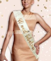 Cream & Gold 40th Sash 1ct