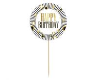 Black & Gold Birthday Cake Topper 1ct
