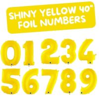40" Shiny Yellow Foil Numbers 0 to 9