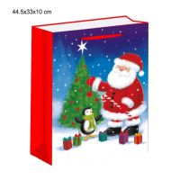 Blue Santa Christmas Gift Bag L 6ct