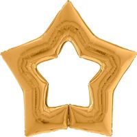 Gold Star Shaped Linkable 48" Grabo Foil Balloon (Unpackaged)